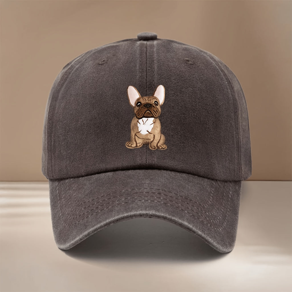 This Is a French Bulldog Pattern Printed Baseball Cap, Easy Lightweight Adjustable Size 6-Panel Hat Unisex Individual Comfortable Duckbill Cap Outdoor Sports Dining Camping Matching Trendy Fashion Curved Brim Hat Sports Event Cheerleading Matching S