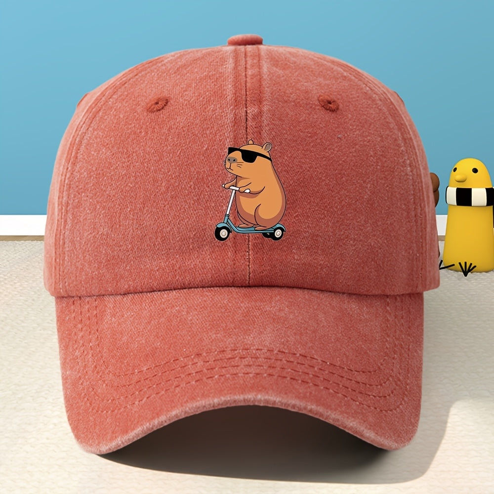 Unisex Printed Baseball Cap Men Women Classic Washed Distressed Vintage Duckbill Hat Outdoor Casual Sports Streetwear Vacation Hat Individual Street Rock Rap Hip-Hop Cap Soft Comfortable Sweat-Absorbing Adjustable Hat