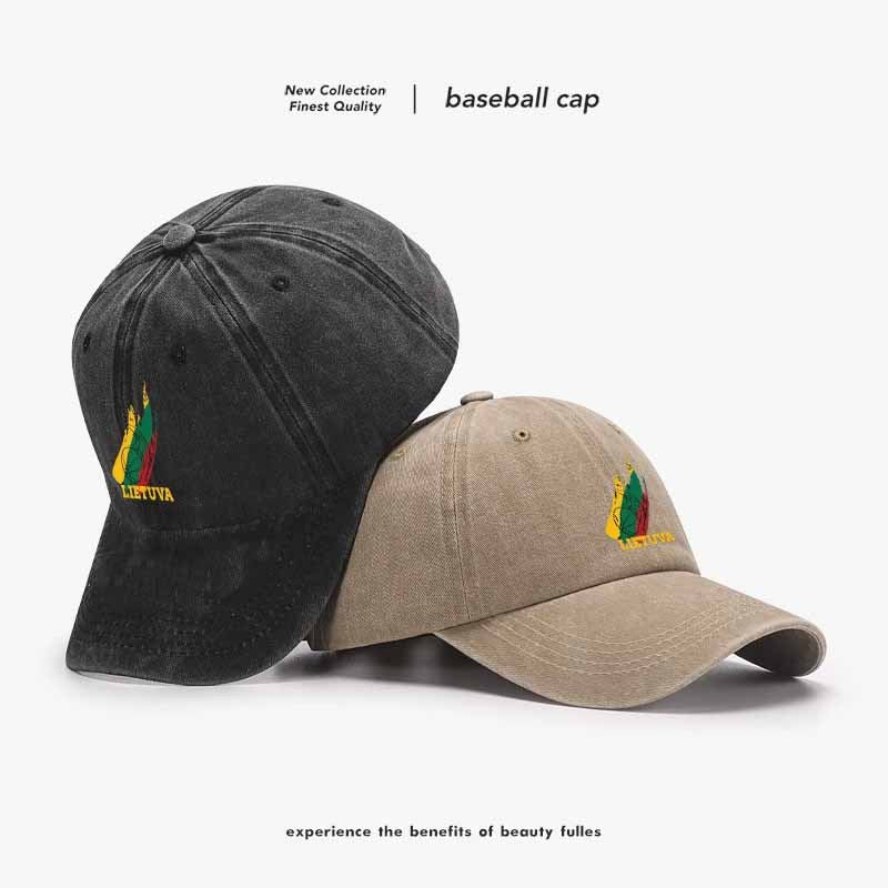 Unisex Washable Baseball Cap with LIETUVA Lettering & Flame Football Design - Machine-Washable Adjustable Cap Suitable for Sports, Casual Wear, Football Fans,  Lithuanian Pride Design, Pull String Closure for Lifestyles