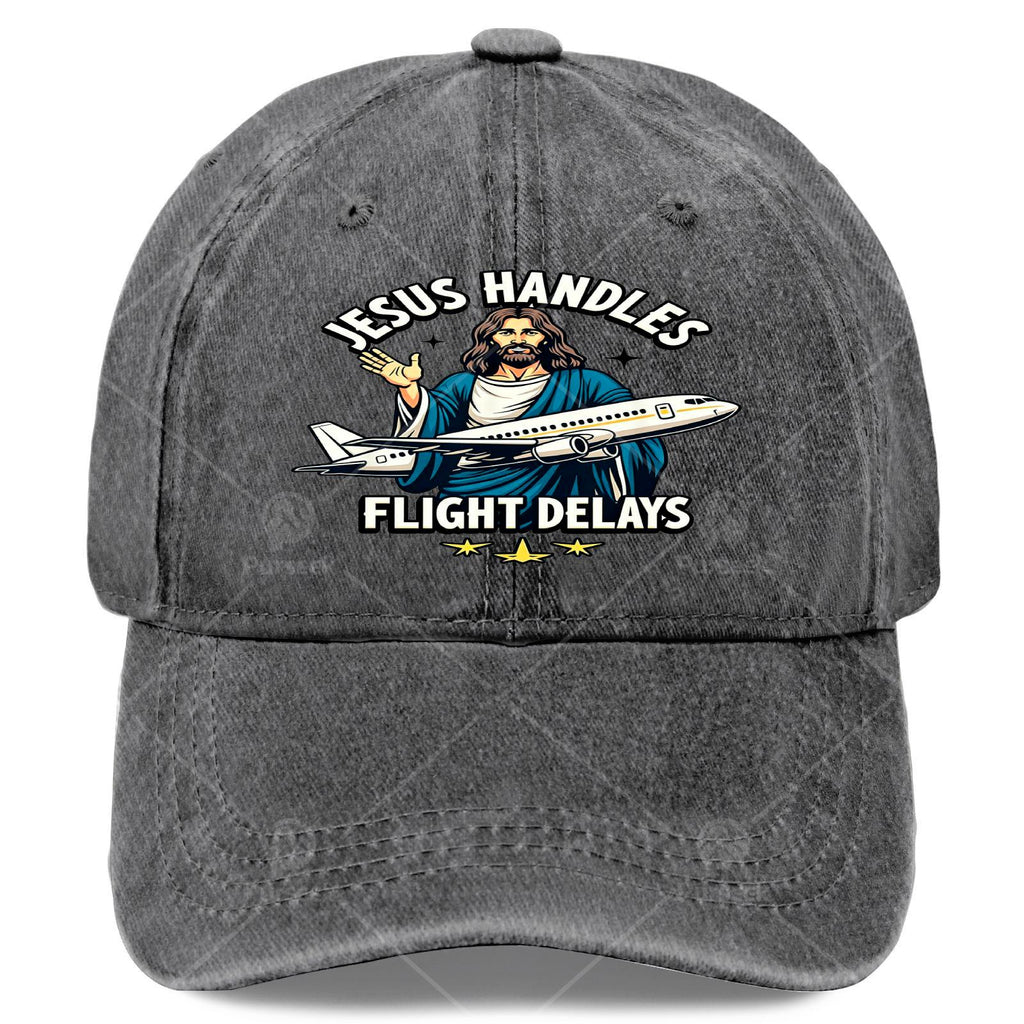 Unisex Fashion Washed-Out Baseball Shirt, Themed Around Faith And Travel Delays