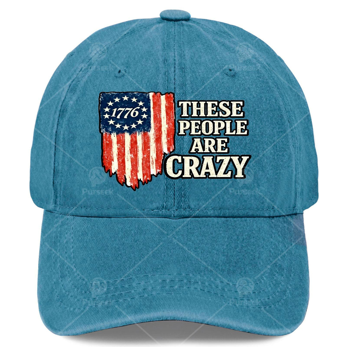 Funny "These People Are Crazy" Baseball Cap, Unisex, Cool Washed Vintage Baseball Cap