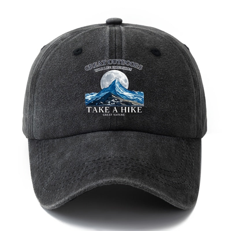 A Unisex Fashion All-Match Printed White Blue Sea Baseball Cap, Classic Retro Washed Outdoor Lightweight Curved Brim Hat, Trucker Baseball Cap, Suitable for Outdoor Vacation Travel Camping And Other Leisure Occasions, Holiday Party Hip-Hop Hat
