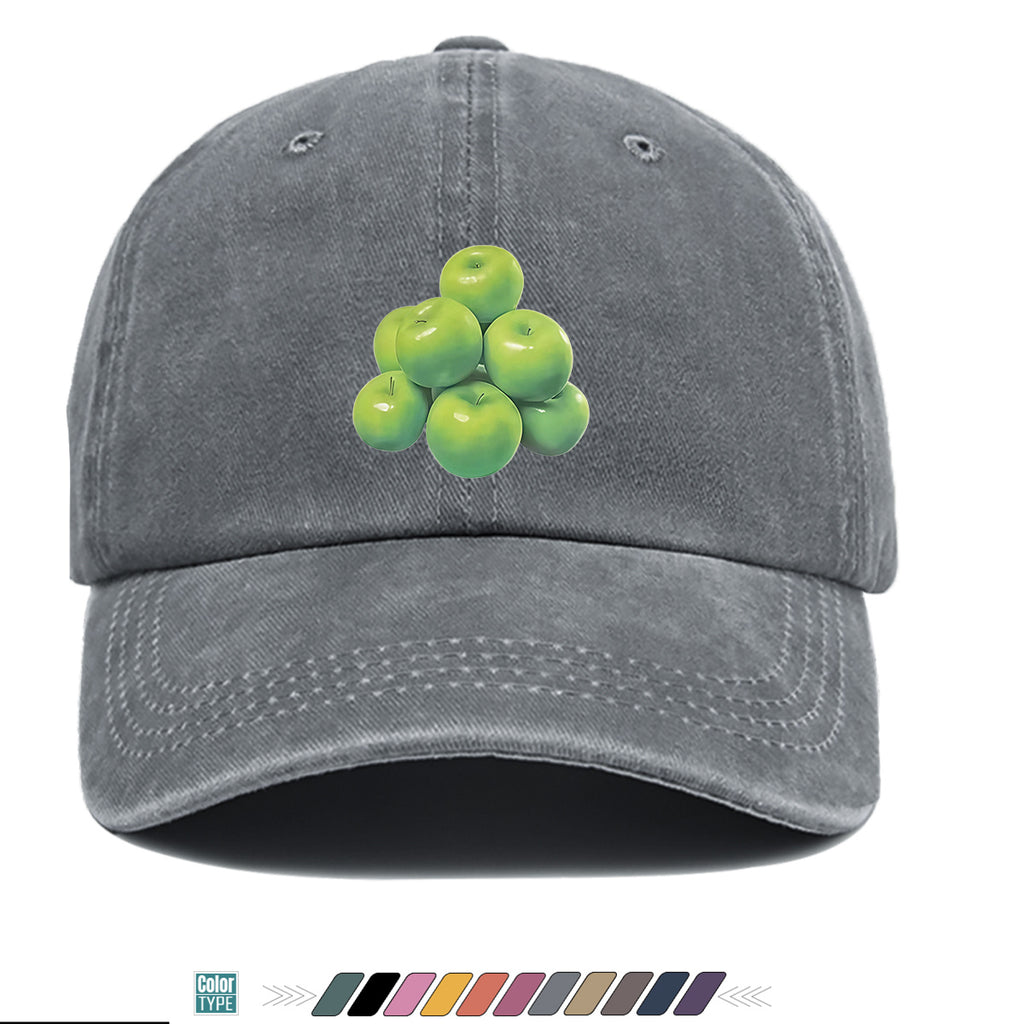 1pc Green Apple Print Baseball Cap for Men & Women - Adjustable Unisex Hat with Stacked Apple, Suitable for Outdoor, Travel, Parties, Casual Wear - Fresh, Holidays, Anniversaries - Apple-Themed Cap