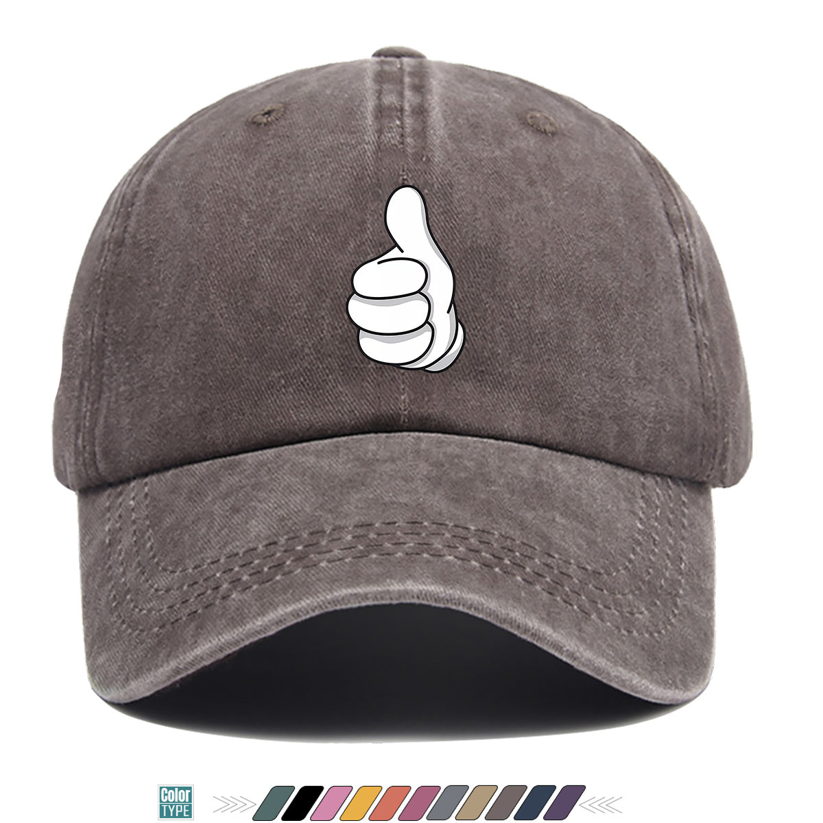 1pc Minimalist Black And White Cartoon Thumbs Up Gesture Print Baseball Cap Fashion Trend Duck Tongue Hat Unisex Adjustable Size Casual Versatile Sun Hat Street Trendy Person Must-Have Outdoor Travel Sun Hat Daily Shopping, Travel, Sports, Party