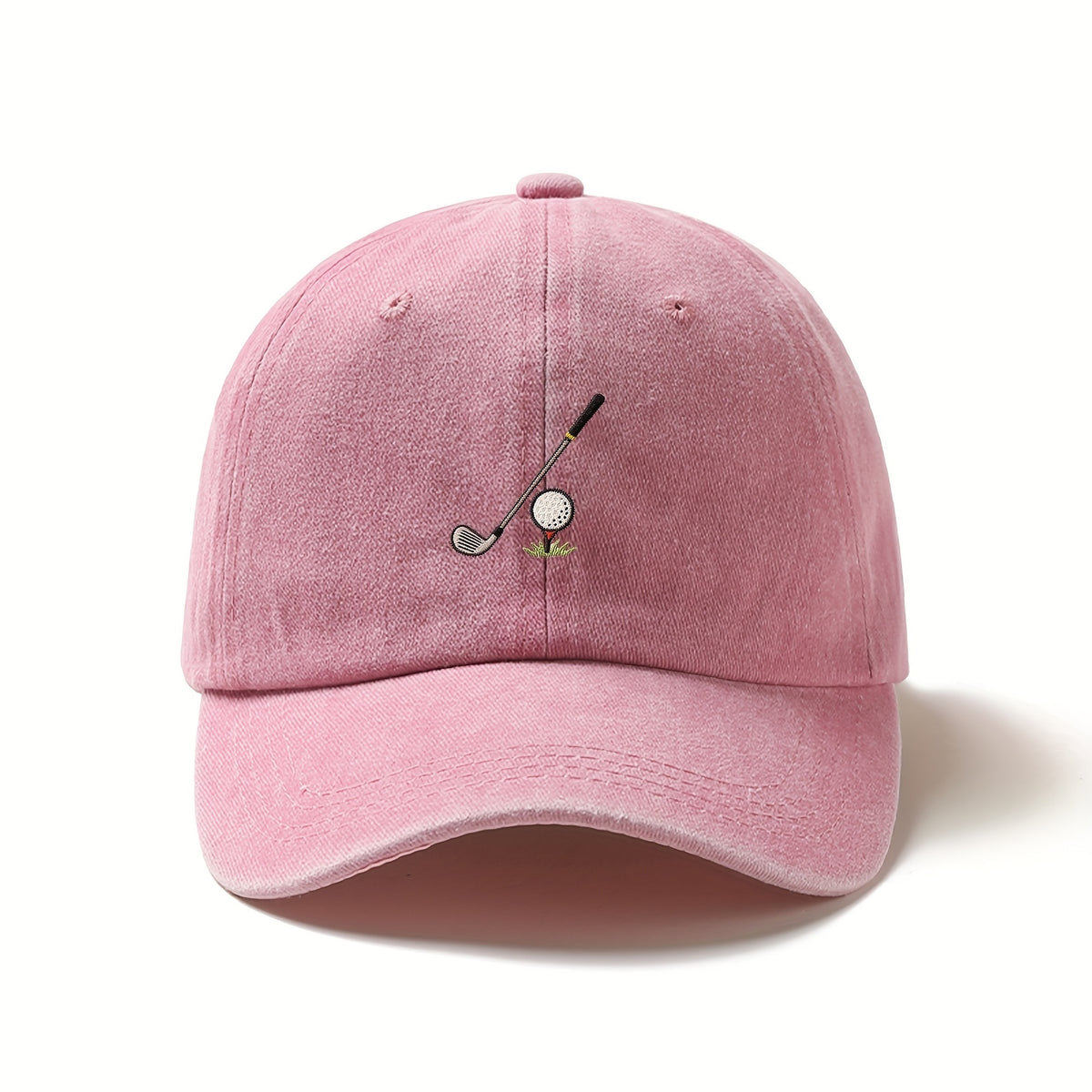 Men'S Adjustable Baseball Cap Featuring Golf Club Embroidery - Made from Lightweight Elastic Material, Designed for Casual Sports, Easy to Hand Wash, Perfect for Golf Enthusiasts And Casual Outfits
