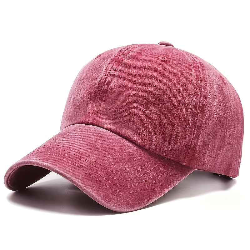 6pcs Vintage Distressed Low-Cut Adjustable Unisex Sports Cap | Baseball Cap, Perfect Birthday Gift, Machine Washable