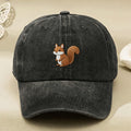 Cute Squirrel Embroidered Baseball Cap for Men And Women Vintage Casual Streetwear Hat for Anniversary Gift