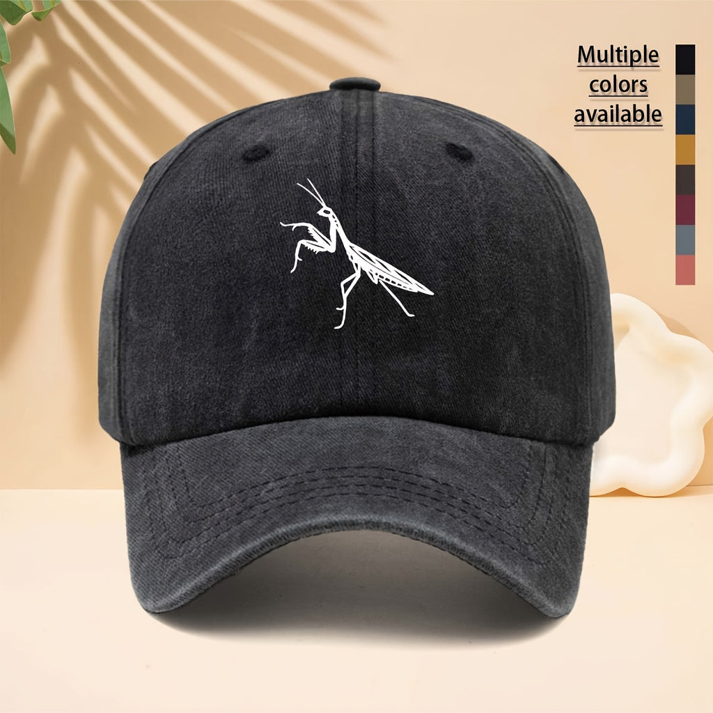 Men' & Women' Praying Mantis Print Trucker Hat - Adjustable Soft-Top Cap with Insect Design, Curved Brim Suitable for Casual,, Parties, for All- Outdoor Wear, Hip-Hop Style for Trucking, Driving, Daily Use