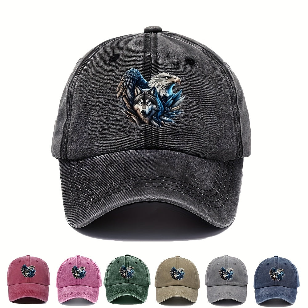 Men's & Boys' Adjustable Eagle Print - Pull-String Closure Hat with Eagle, Machine Washable Outdoor Travel Hat Suitable for, Casual Wear, Gift for Boys and Men, Closure for, Daily Use