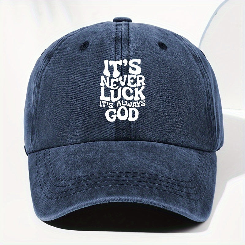 Unisex IT'S NEVER Printed Washed Vintage Baseball Cap Fashion Outdoor Hat Adjustable Brim Trucker Cap Suitable for All Seasons Daily Wear