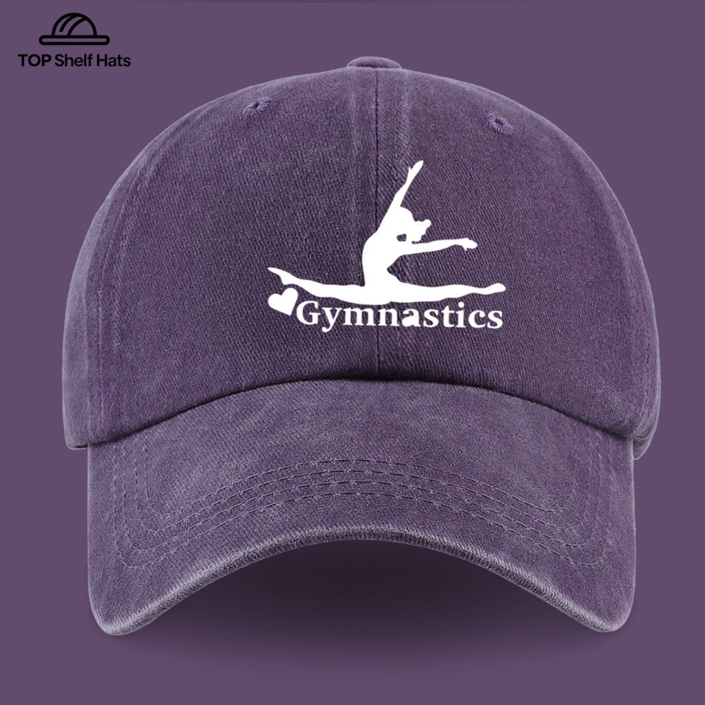 1pc "Gymnastics" Printed Baseball Cap with Gymnastics Pattern Design, Lightweight, Comfortable, and Breathable. Adjustable Size, Perfect Valentine's Day Gift for Partners. Casual Wear Accessory for Men and Women, Ideal for Outdoor Activities. Sun Hat