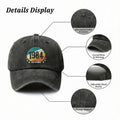 1984 Classic-Inspired, '1984 Classic' Text Color Design Vintage Washed Distressed Duckbill Cap Unisex Outdoor Baseball Cap Adjustable Washed Vintage Style Lightweight Breathable Golf Cap