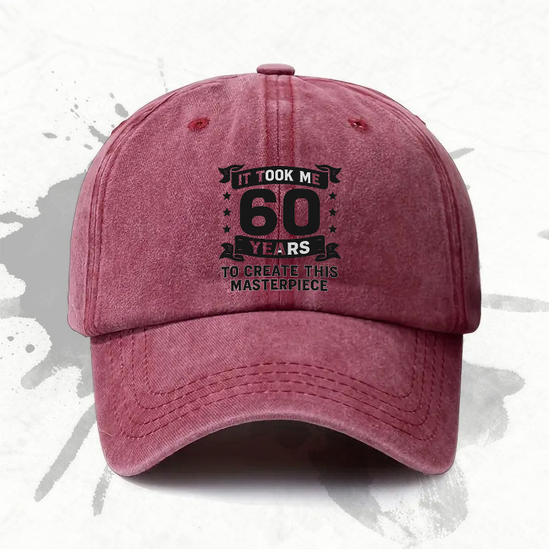 1P 1pc, "60 Years" Adjustable Baseball Cap, Lightweight Printed Women's Hat, "Creative Masterpiece" Men's Trendy Cap, an Ideal Gift for Weddings, Parties, and Birthdays.