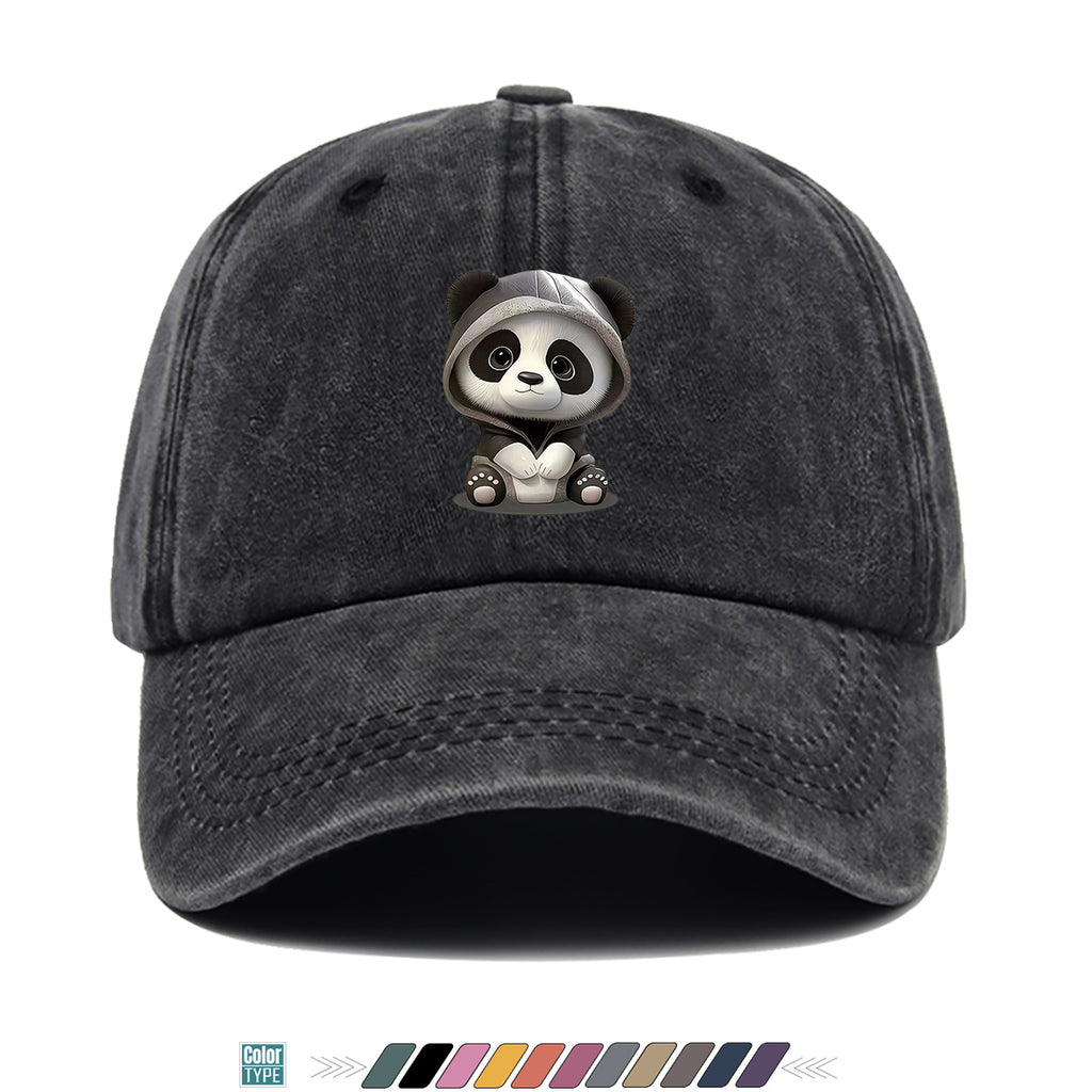 1pc Panda Hoodie Cartoon Print Baseball Cap Cute Panda Pattern Comfortable And Breathable Duck Tongue Hat Fashionable And Versatile Unisex Baseball Cap Adjustable Size Daily Hat Couple Outing Hat Suitable for Shopping, Playing, Dating, Daily Life