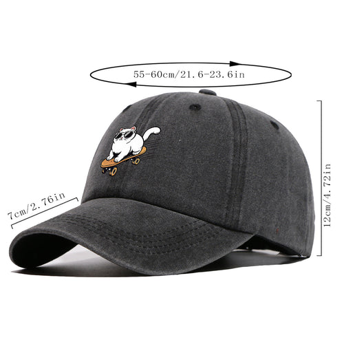 1pc 1pcs White Cat with Fashion Glasses Trucker Hat - Adjustable Unisex Cap Suitable for Skateboarding, Streetwear, Music Festivals, Summer Sun, Breathable Visor, Trendy Gift for &, Birthday Present for Skateboarders