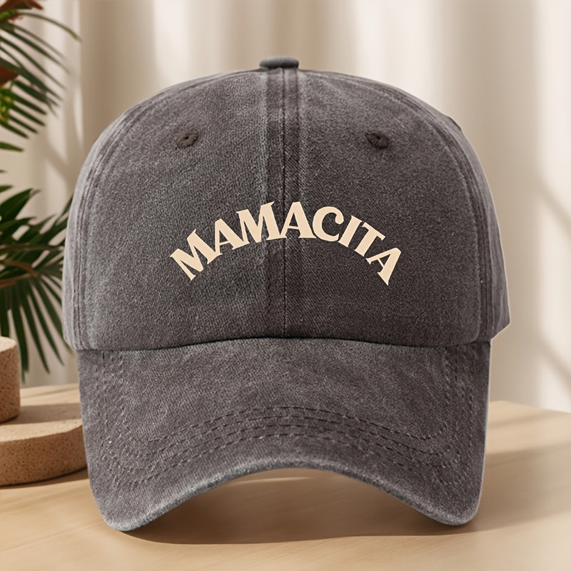 MAMACITA Print Baseball Cap Classic Washed Distressed Vintage Duckbill Hat Soft Comfortable Sweat-Absorbing Breathable Hat Outdoor Leisure Sports Hiking Camping Fishing Hat Individual Street Hip-Hop Hat
