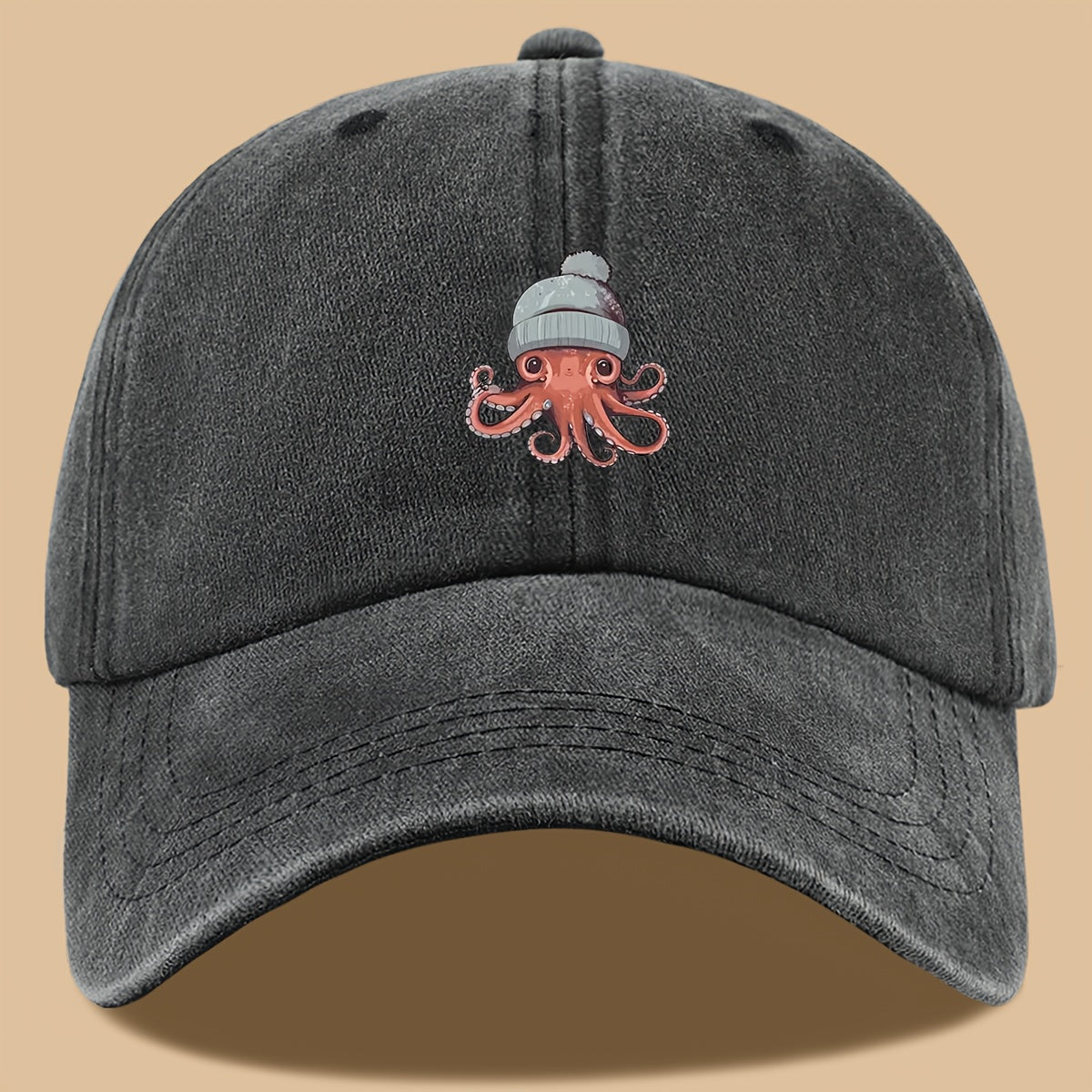 1pc Octopus Print Baseball Cap, Lightweight, Comfortable, and Breathable Outdoor Sun Hat, Stylish, Simple, and Aesthetic, Adjustable Size Baseball Cap for Men and Women, Trucker Dad Hat, Mom's Beach Vacation Hat, Suitable for Outdoor Fishing