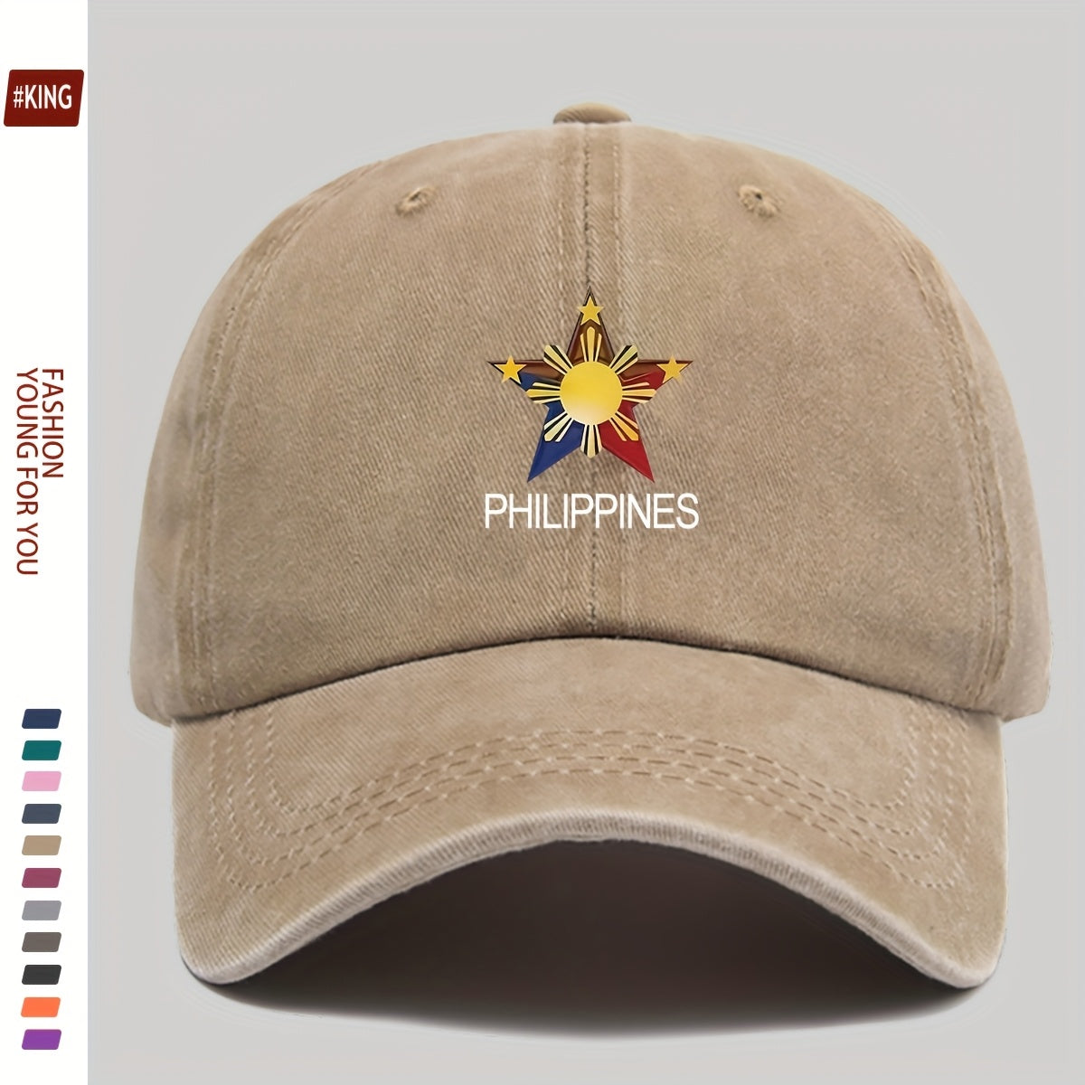 Retro Urban Star Print Baseball Cap - Filipino Special Pattern Breathable Adjustable Unisex Beach Hat | Essential for City Riders, Skaters, And Campers | Ideal Gift for Teenagers And Adults, 1pc