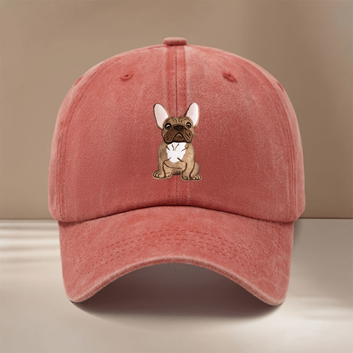 This Is a French Bulldog Pattern Printed Baseball Cap, Easy Lightweight Adjustable Size 6-Panel Hat Unisex Individual Comfortable Duckbill Cap Outdoor Sports Dining Camping Matching Trendy Fashion Curved Brim Hat Sports Event Cheerleading Matching S
