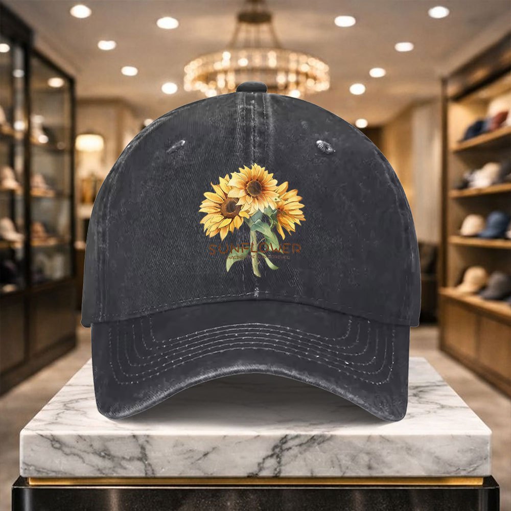 A Casual And Versatile Sunflower Baseball Cap That Always Follows The Sun. Adjustable Design, Suitable for Outdoor Sports And Everyday Casual Wear. A Casual Street Hat for Casual Outfits