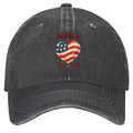 Unisex Baseball Cap Suitable for Men & Women - 250th Anniversary 1776 Flag Heart, Y2K Retro Washed Cap with Fun Buckle Closure, Machine Washable for 4th of July 2026 Commemorative Gift & History Apparel