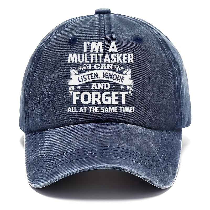 Cool Hippie Curved Brim Baseball Cap, Multi-task Printed Replica Old Trucker Cap, Casual Outdoor Sports Baseball Cap