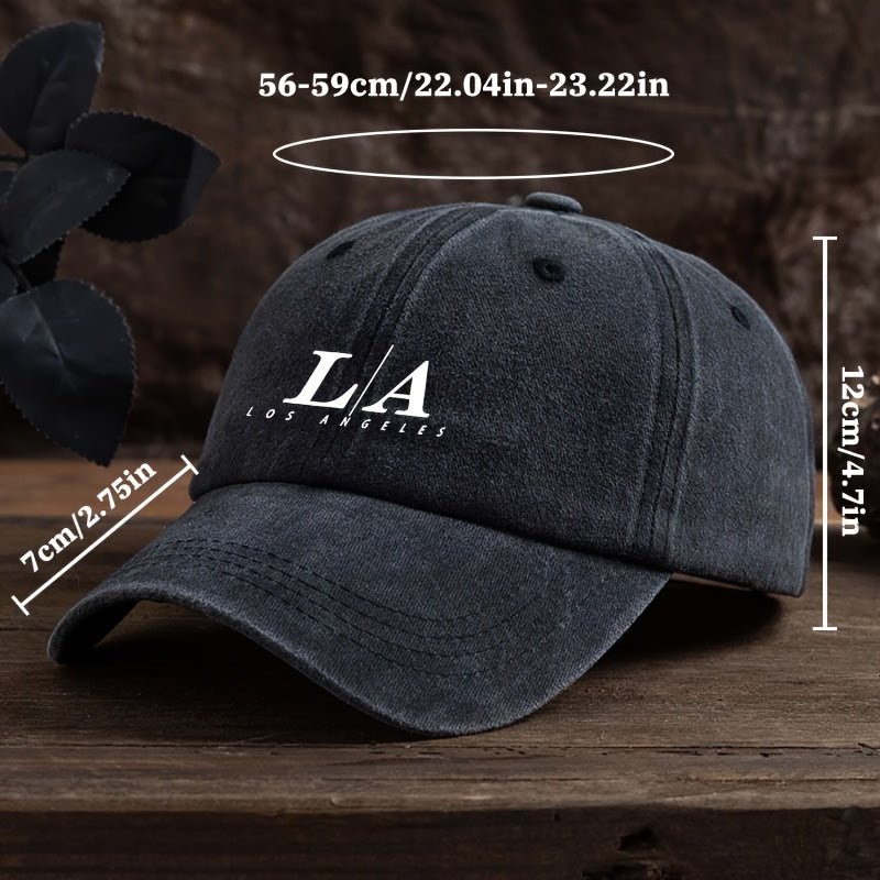 Men'S Baseball Cap - LA Letters (Los Angeles), Structured Front Panel, Machine Washable Textile Hat for Everyday & Special Events - Urban Streetwear Accessory, Outdoor Headwear, Stylish Headwear, Comfortable Fit, Unisex Headwear, Casual Wearers