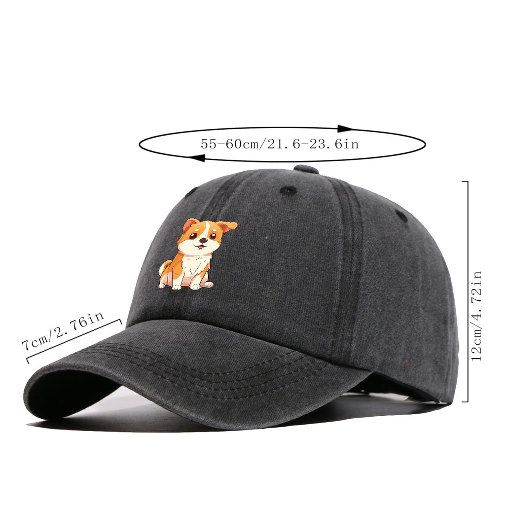 1pc Corgi Print Baseball Cap Suitable for Daily Outfits, Outdoor Activities & Gifts - Adjustable Snapback Hat with Corgi Dog Pattern, Unisex for Men & Women, Corgi-Themed, Park Strolls, Casual Wear (Cute Corgi)