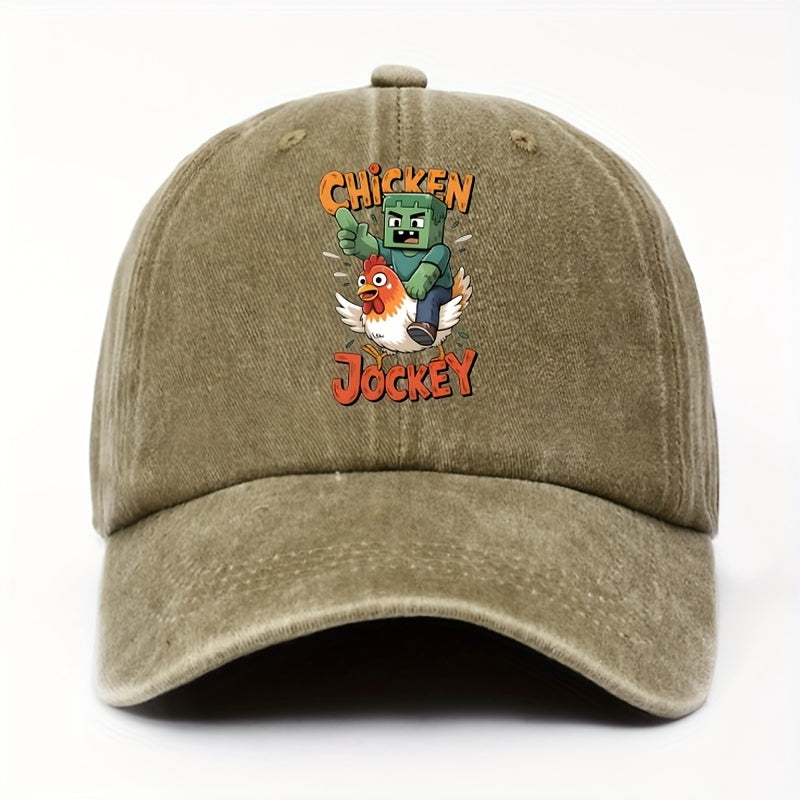 Boys' Rooster Jockey Pattern Baseball Cap - Vintage Adjustable Lightweight Hat, Suitable for Spring/Summer Outdoor Sports, Soccer Matches, and Carnivals, Multiple Colors Available