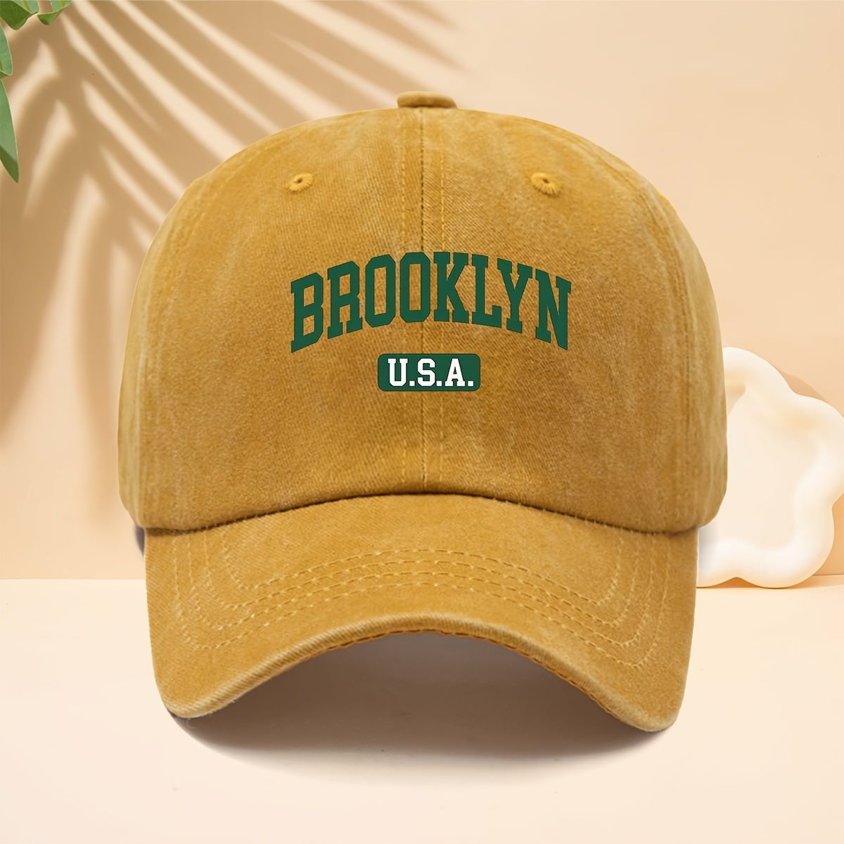Brooklyn Ed Baseball Cap Trucker Hat Unisex Washed Twill Cap Adjustable Size And Lightweight Durable Soft Brim Design Non-Compresive Headwear All-Season Versatile for Daily Stroll Urban Travel Or Outdoor Vacation