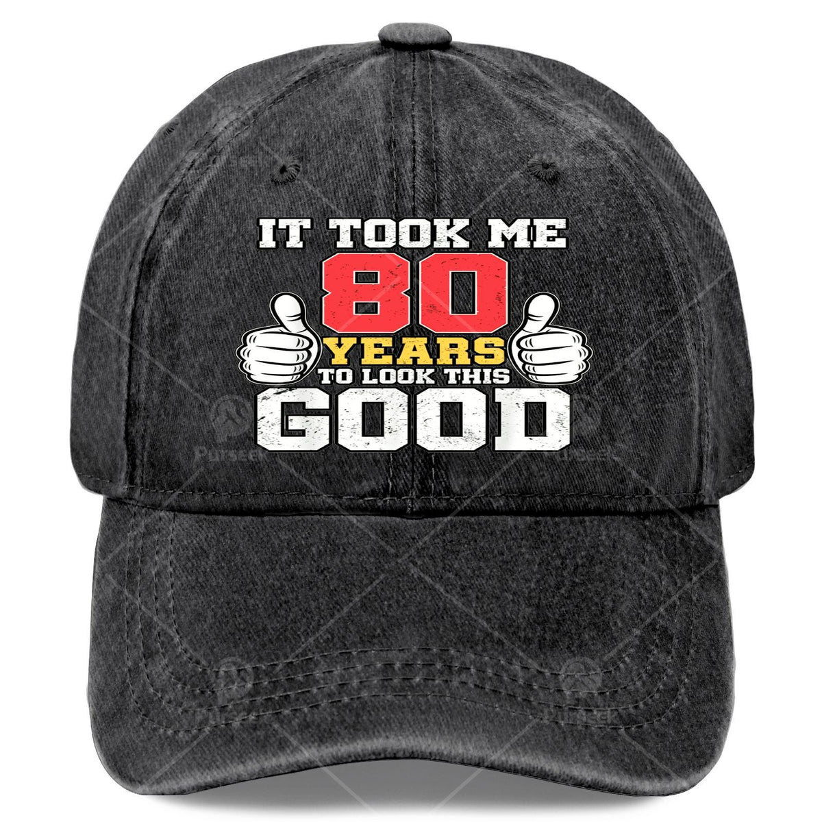 I Spent 80 Years Achieving This Look - Humorous Unisex Baseball for 80Th Birthday