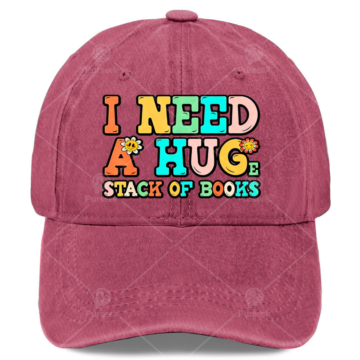 Vintage Bookworm Baseball Cap - Full Book Print Design, Suitable for Reading Enthusiasts, As a Christmas Gift, for Book-Themed Events, And for Everyday Casual Wear. Unisex Design, with a Round Top And Flat Brim