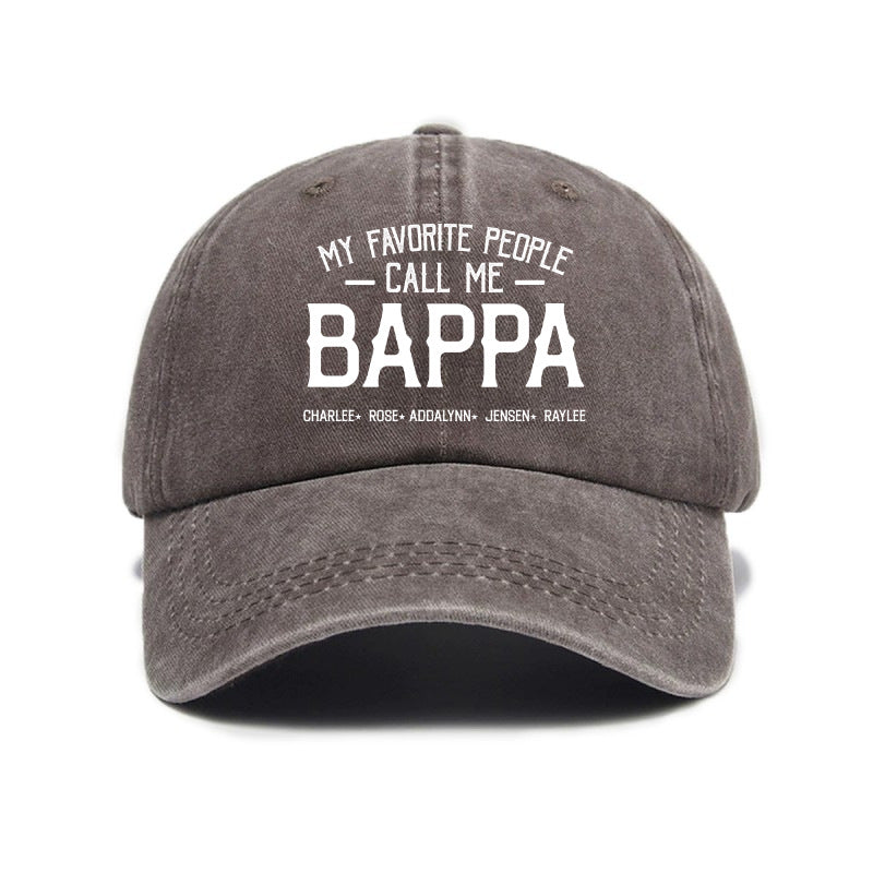 1 Washed Distressed Print Baseball Cap, Versatile and Fashionable Washed Distressed Style with "BAPPA" Letter Print, Soft Top Sun Baseball Cap, Unisex Hat