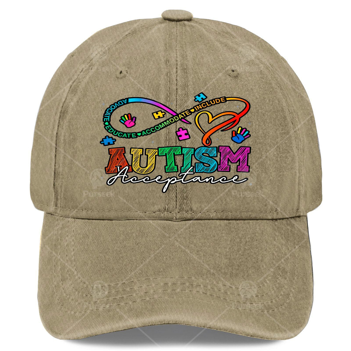 Neurodiversity Autism Awareness Rainbow Infinity Symbol Baseball Hat Unisex