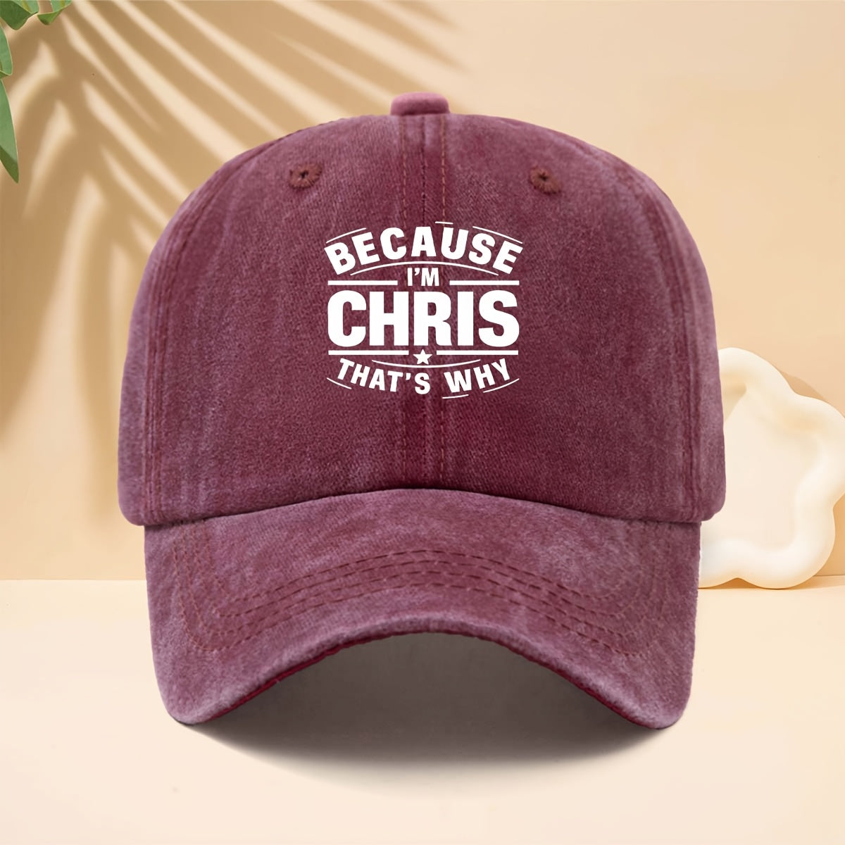 Men' & Women' "BECAUSE I'M CHRIS" Graphic Trucker Hat - Adjustable Snapback Cap with Print, Soft Top Design, Curved Brim Suitable for Casual Wear, Hip-Hop Style, Parties, Durable for All- Outdoor and Everyday Use