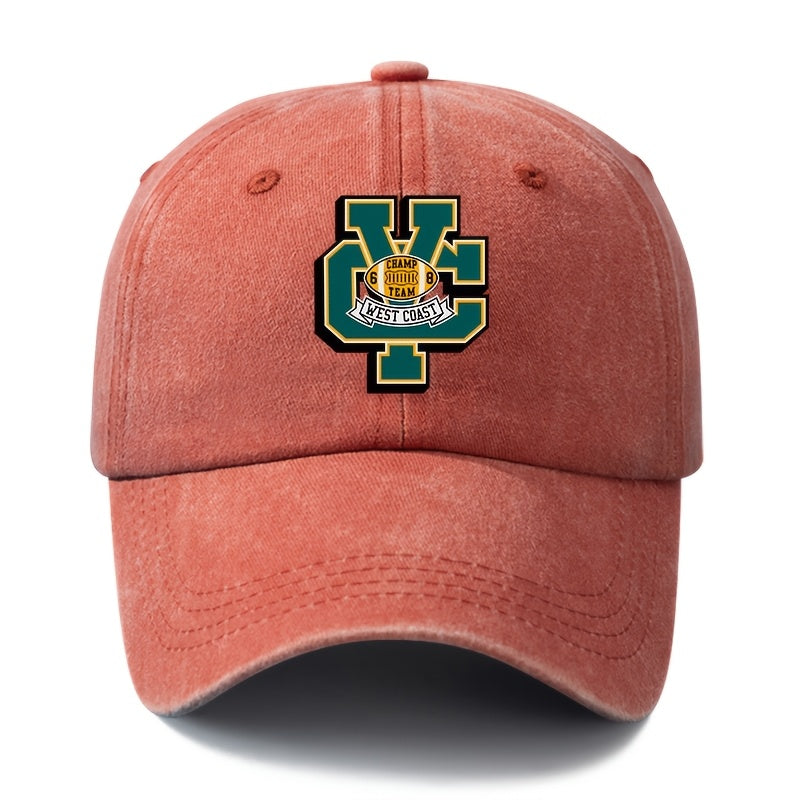 Unisex Fashion Versatile Printed CY WEST COAST Baseball Cap, Classic Retro Washed Outdoor Lightweight Curved Brim Hat, Trucker Hat, Suitable for Outdoor Vacation Travel Camping And Other Casual Occasions, Holiday Party Hip-Hop Hat