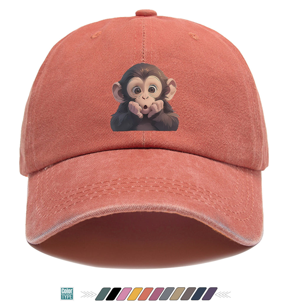 1pc Chimpanzee Print Baseball Cap Suitable for Men & Women, Adjustable Unisex Hat with Chimpanzee Face, Breathable for Streetwear, Hip-Hop, Music Festivals, Skateboarding - Trendy, Daily Commute & Outfits