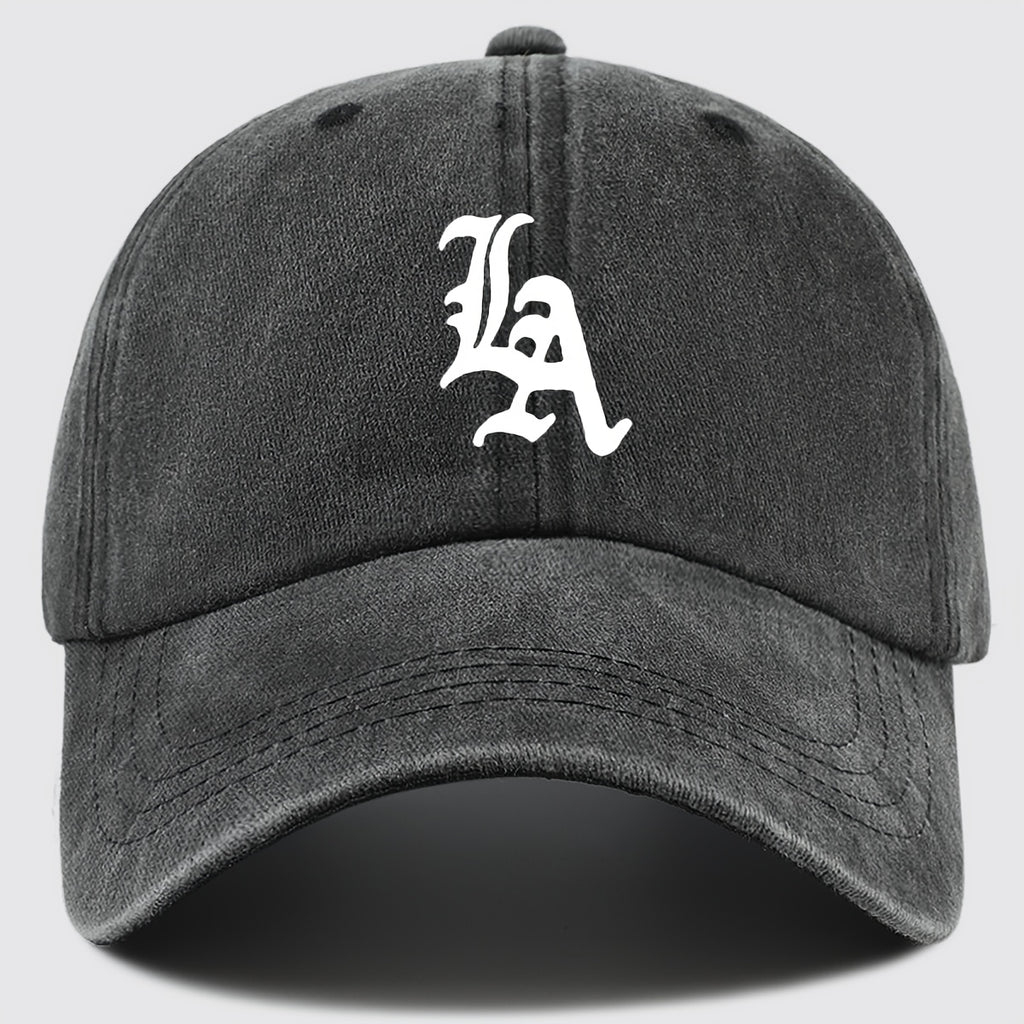 "LA" Printed Baseball Cap Dad Hat, Street Style Golf Cap Mom And Dad Matching, Breathable Comfortable Unisex Design, Workwear Style Trucker Hat, Urban Series Hat Suitable for Parties, Driving, Hip-Hop, Skateboarding, Cycling, Sports, Fitness