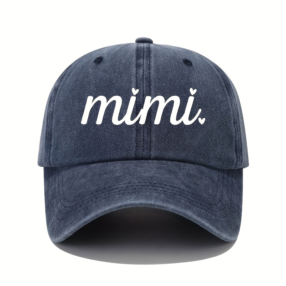 Mimi Printed Casual Baseball Cap Vintage Wash Old Adjustable Daddy Hat Lightweight Fashion Unisex Sun Hat
