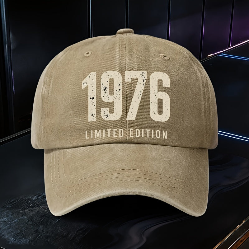 1pc, Adjustable Baseball Cap with "1976 Lid Edition Retro Style", Polyester Fiber Lightweight Printed Craft, Suitable for Outdoor Sports And Camping Enthusiasts, Trendy Couple Hat, Golf Cap, Trucker Cap, Fashionable Baseball Cap, Suitable for Youth