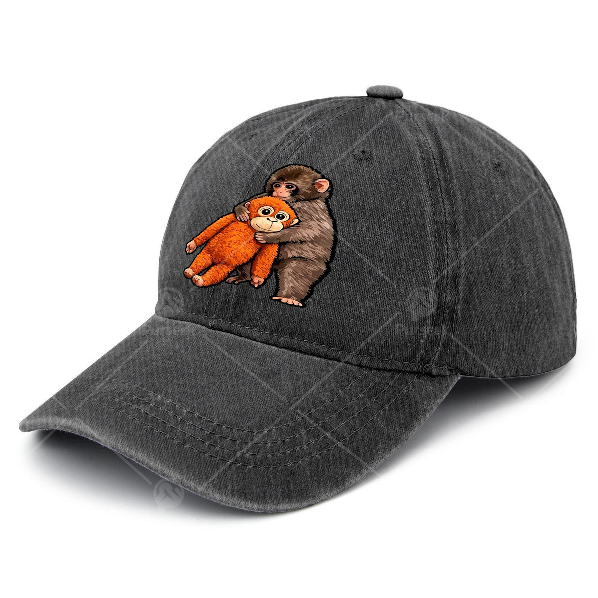 Babys Viral Monkey Punchs Hugging Baseball Hat Unisex Cool Washed Distressed