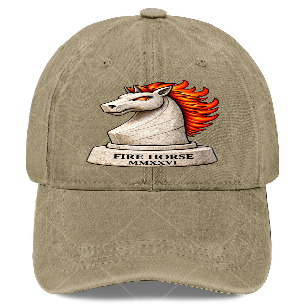 2026 Year of the Fire Horse Lunar New Year - Retro Chinese Zodiac Symbol Full-Body Fire Horse Print, Unisex for &, for Events, Christmas, 4th - Lightweight Round Top Hat