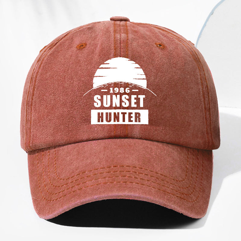 Unisex Sunset SUN SET Printed Washed Vintage Baseball Cap Fashion Men Women Sun Hat Outdoor Cap Adjustable Size Trucker Hat Suitable for All Seasons Daily Wear