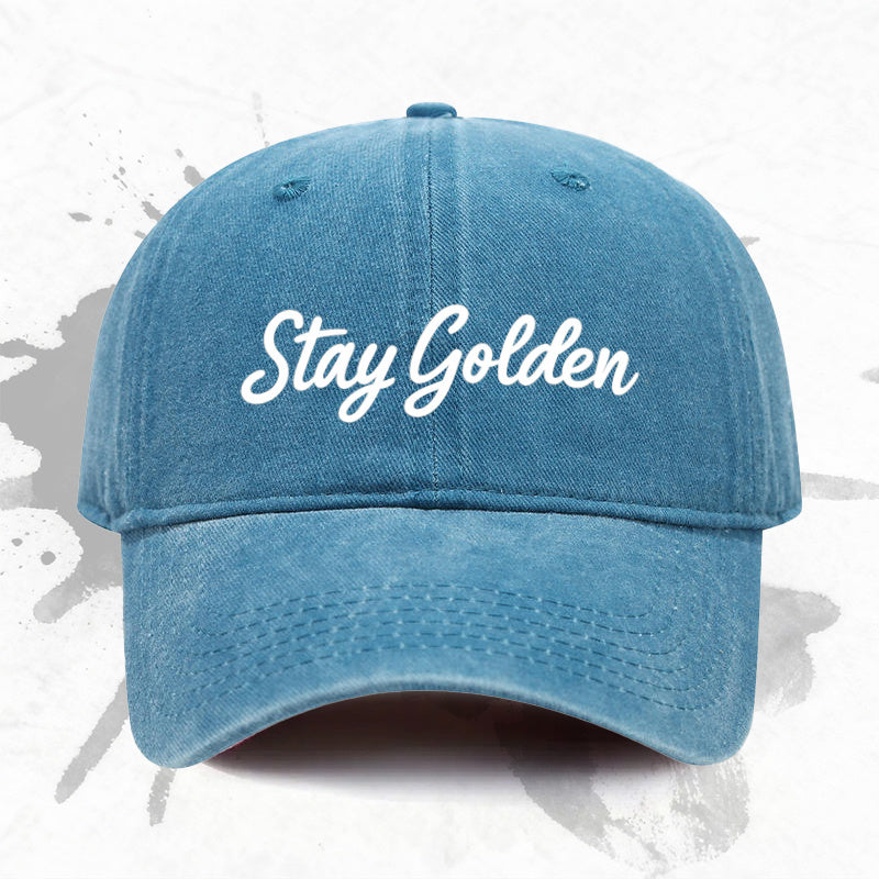 1P 1pc, "Stay Golden" Adjustable Baseball Cap, Lightweight Printed Women's Hat, "Printed Trend" Men's Fashion Cap, an Ideal Gift for Weddings, Parties, and Birthdays.