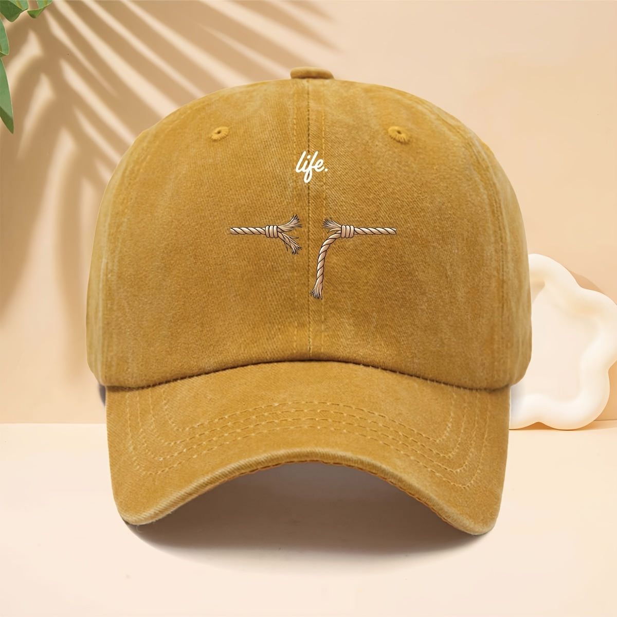 Men' & Women' Adjustable Snapback Cap with Life Knot - Modern Minimalist Curved Brim Trucker Hat, Soft Top Suitable for Walking, Parties, Travel, Casual Wear - Unisex for All- Outdoor, Hip-Hop, and Daily Use (Neutral Style)