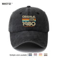 A Unisex, Stylish, and Versatile ORIGINAL 1980 Printed Baseball Cap. This Classic Vintage-washed Outdoor Lightweight Curved-brim Hat Is Also Known as a Trucker Cap. Suitable for Casual Occasions Like Outdoor Vacations, Travel, and Camping, It Also