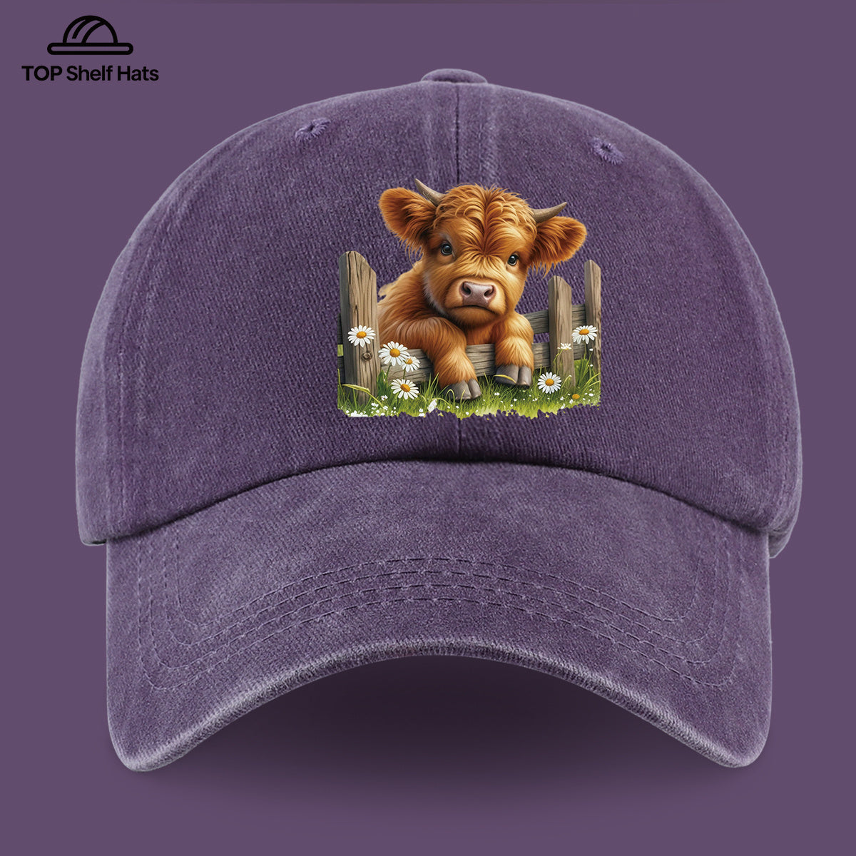 1pc Cute and Adorable Highland Cow Pattern Printed Casual Baseball Cap, Lightweight, Comfortable, and Breathable, with Adjustable Size, Unisex Outdoor Wear and Casual Apparel Accessory, Sun Hat for Mom and Dad's Beach Vacation, Exquisite Gift