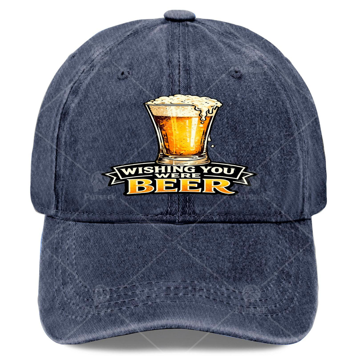 Funny Beer Lovers with "Wishing You Were Beer" Print - Retro Full-Body Beer Unisex Hat Suitable for Christmas Gifts, Games & 4th of Parties - Lightweight Round Top for &