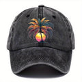 Men'S Cap Featuring a Sunset Palm Tree Design, Perfect for Casual Wear And Outdoor Activities at The Beach. This Stylish Baseball Hat Is Adjustable And Comes in Various Styles