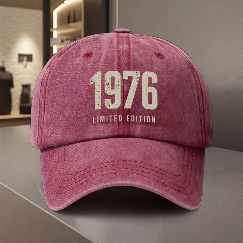 1pc Adjustable Baseball Cap in 1976 Limited Edition Vintage Style, Lightweight Polyester Printed Design, Ideal for Outdoor Sports and Camping Enthusiasts, Popular Couple Hat, Golf Cap, Trucker Hat, Fashionable Baseball Cap for Youth, Middle-Aged